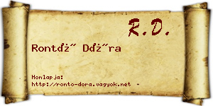 Rontó Dóra névjegykártya