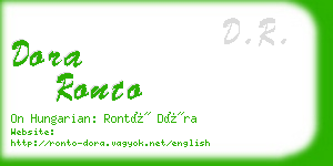 dora ronto business card